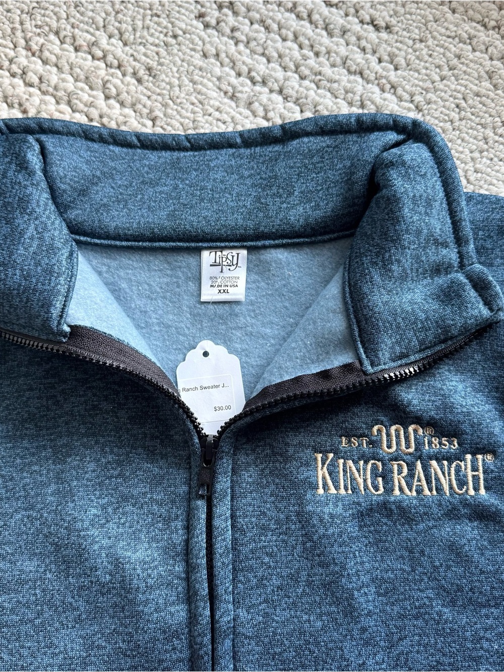King Ranch Men's Navy Full-Zip Sweater Jacket - Picture 2 of 5